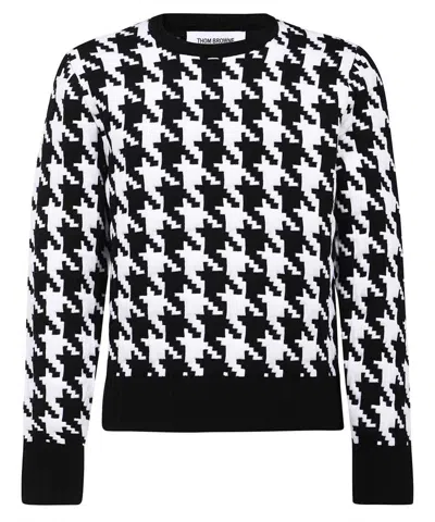 Shop Thom Browne Crew-neck Wool Sweater In Black