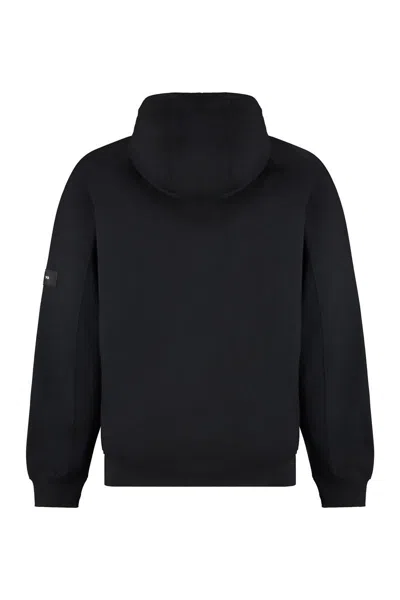 Shop Y-3 Adidas Terry Cotton Full Zip Hoodie In Black