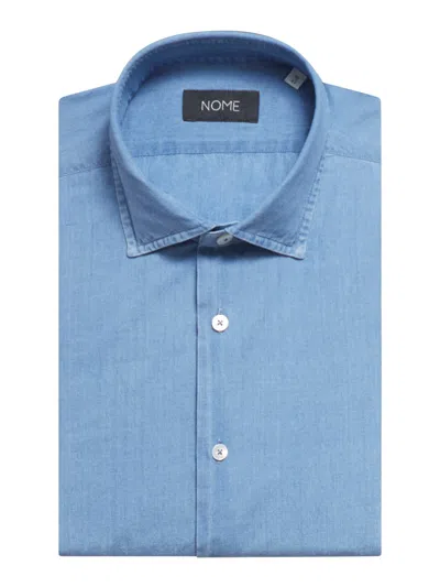Shop Nome X Xacus Cotton Shirt In Light Blue