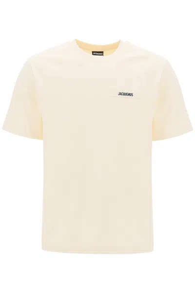 Shop Jacquemus 'le T-shirt Gros Grain' Crew-neck T-shirt In Neutro