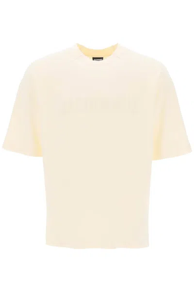 Shop Jacquemus The Typo T-shirt In Beige