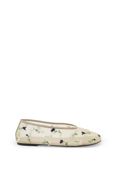 Shop Khaite Marcy Embroidered Ballet Flats With In Neutro