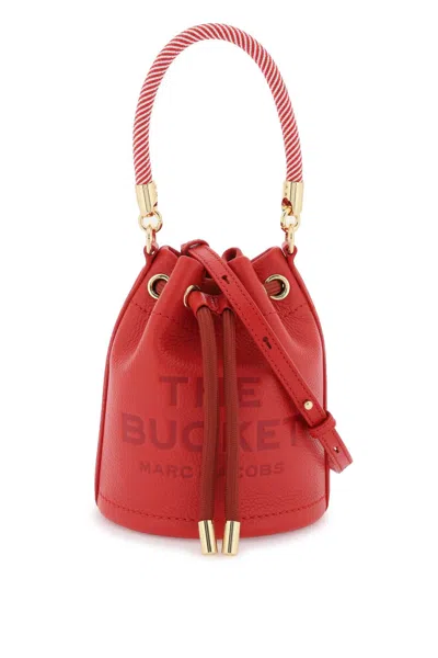 Shop Marc Jacobs 'the Leather Mini Bucket Bag' In Red