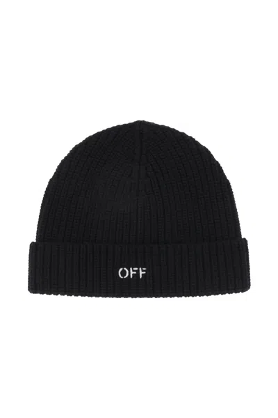 Shop Off-white Wool Beanie Hat In Black
