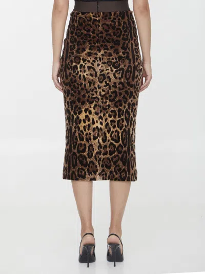 Shop Dolce & Gabbana Leopard-print Pencil Skirt In Multicolor
