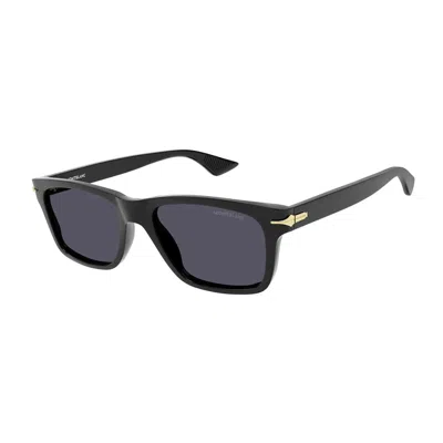 Shop Montblanc Mb0263s Linea Nib Sunglasses In 001 Black