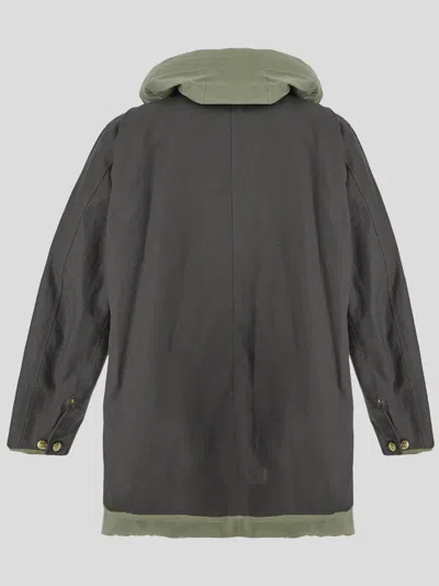 Shop Sacai X Carhartt Wip Coats In Greygreen