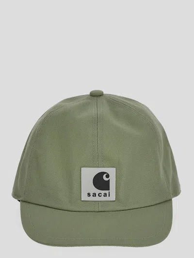 Shop Sacai X Carhartt Wip Hats In Green