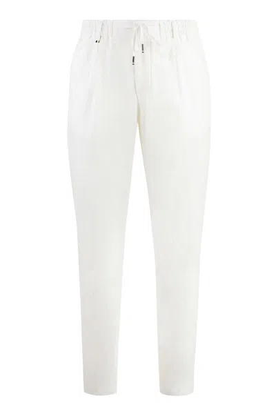 Shop Hugo Boss Boss Crêpe Trousers In White