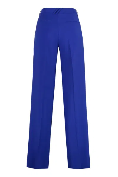 Shop Burberry Virgin Wool Tailored Trousers In Blue