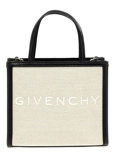 Shop Givenchy 'g Tote' Mini Shopping Bag In White/black
