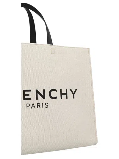 Shop Givenchy 'g' Midi Shopping Bag In White/black