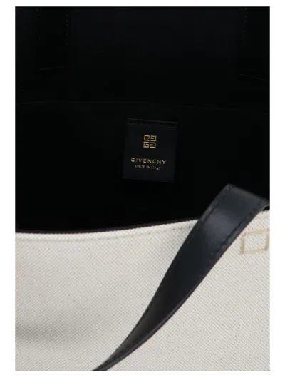 Shop Givenchy 'g' Midi Shopping Bag In White/black