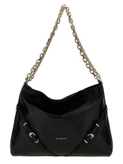 Shop Givenchy 'voyou Chain' Medium Shoulder Bag In Black
