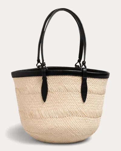 Shop Hunting Season Women's The Iraca Small Basket Tote In Black