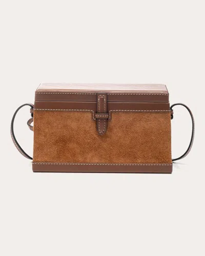 Shop Hunting Season Women's The Suede Square Trunk Bag In Brown