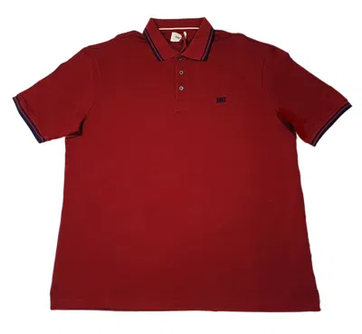 Bally 6240247 Men's Red Cotton Polo Shirt Size 3xl In Red