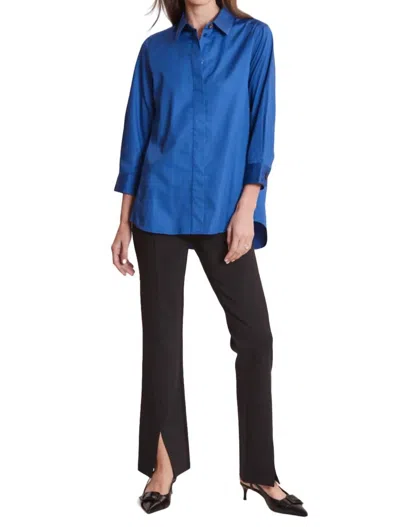 Shop Tyler Boe Ginny Button Back Shirt In Sapphire In Blue