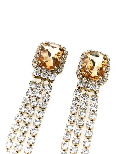 Shop Dea D•e•a Crystal Stone Pendant Earrings In Orange