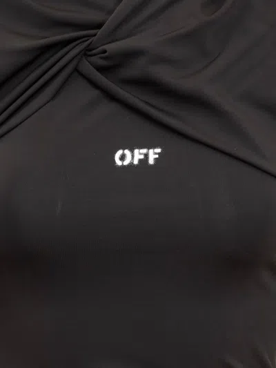 Shop Off-white Mini Fluid Dress In Black