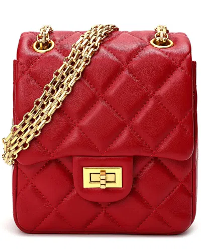 Shop Tiffany & Fred Quilted Sheepskin Leather Crossbody In Red