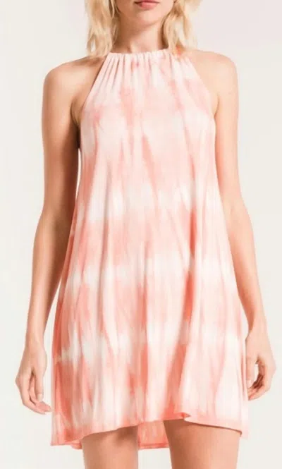 Shop Z Supply Tie Dye Swing Dress In Coral In Pink