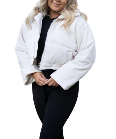 Shop Miou Muse Megan Corduroy Jacket In White