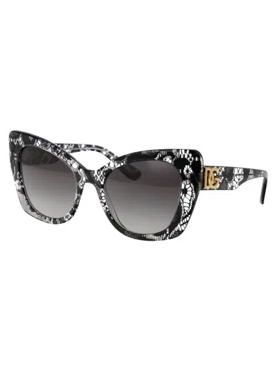 Shop Dolce & Gabbana Sunglasses In 32878g Black Lace