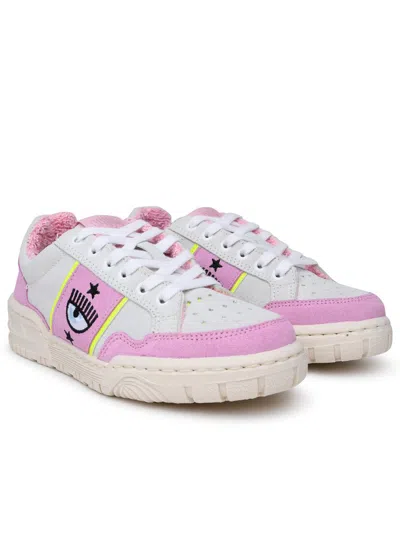 Shop Chiara Ferragni Pink Suede Cf1 Sneakers In Multicolor