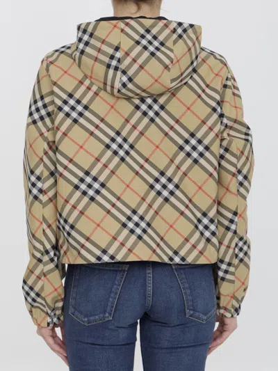 Shop Burberry Cropped Reversible Jacket In Beige