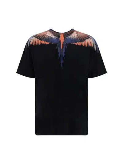 Shop Marcelo Burlon County Of Milan T-shirts In Black Coral Red