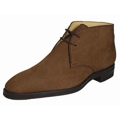 Shop Bally Skiligny 6237887 Men's Brown Grained Calf Leather Desert Boots