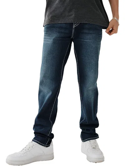 Shop True Religion Rocco Mens Relaxed Dark Wash Skinny Jeans In Multi