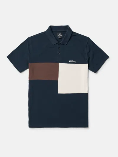 Shop Volcom Stoney Baloney Polo Short Sleeve Shirt - Navy In Blue