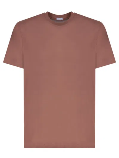 Shop Zanone T-shirts In Brown