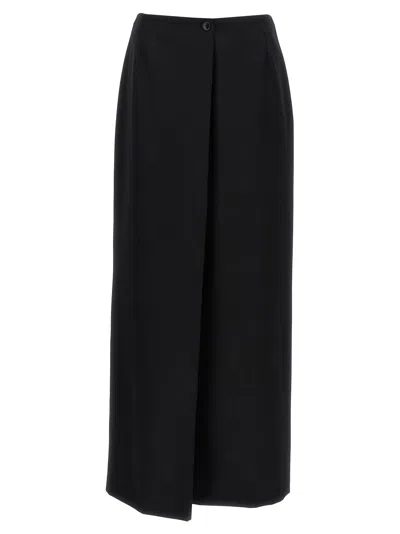 Shop Givenchy Long Skirt Back Slit Skirts In Black