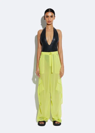 Shop Lapointe Georgette Utility Pocket Pant In Lime