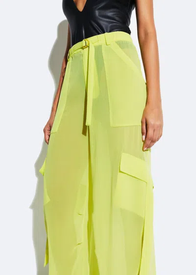 Shop Lapointe Georgette Utility Pocket Pant In Lime