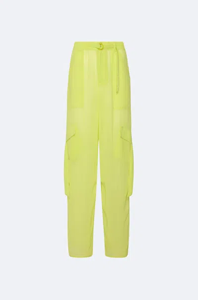 Shop Lapointe Georgette Utility Pocket Pant In Lime