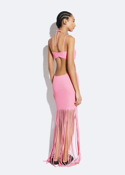 Lapointe Matte Viscose Cut Out Dress In Lotus