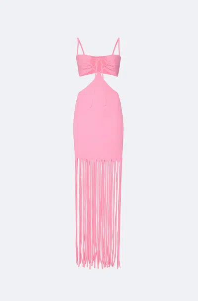Lapointe Matte Viscose Cut Out Dress In Lotus