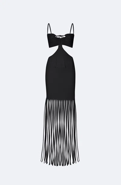 Shop Lapointe Matte Viscose Cut Out Dress In Black