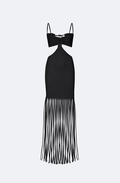 Lapointe Matte Viscose Cut Out Dress In Black