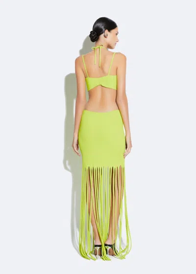 Shop Lapointe Matte Viscose Cut Out Dress In Lime