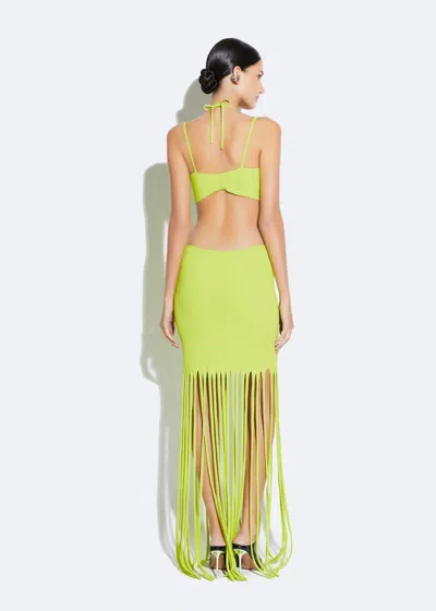 Lapointe Matte Viscose Cut Out Dress In Lime