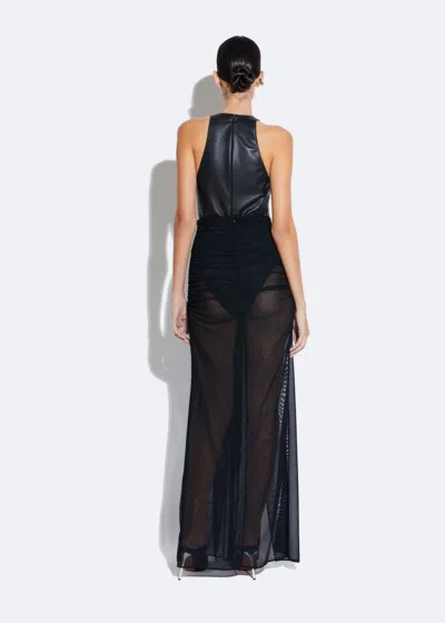 Shop Lapointe Mesh Draped Skirt In Black