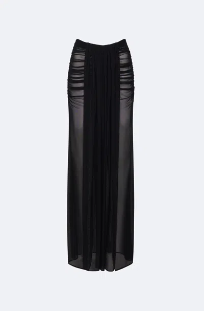 Shop Lapointe Mesh Draped Skirt In Black