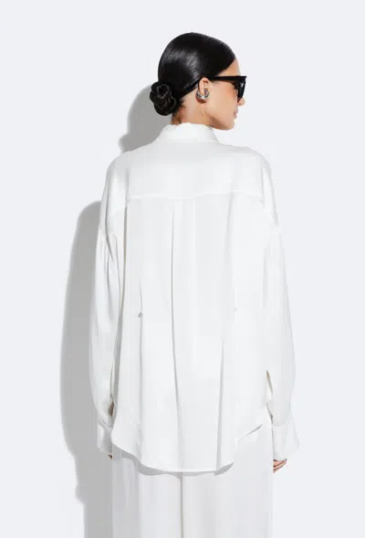 Lapointe Doubleface Multiway Satin Button-down Shirt In White