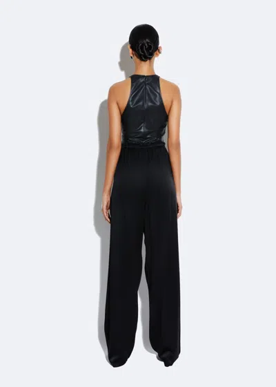 Shop Lapointe Satin Drawstring Pant In Black