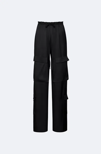 Shop Lapointe Satin Drawstring Pant In Black